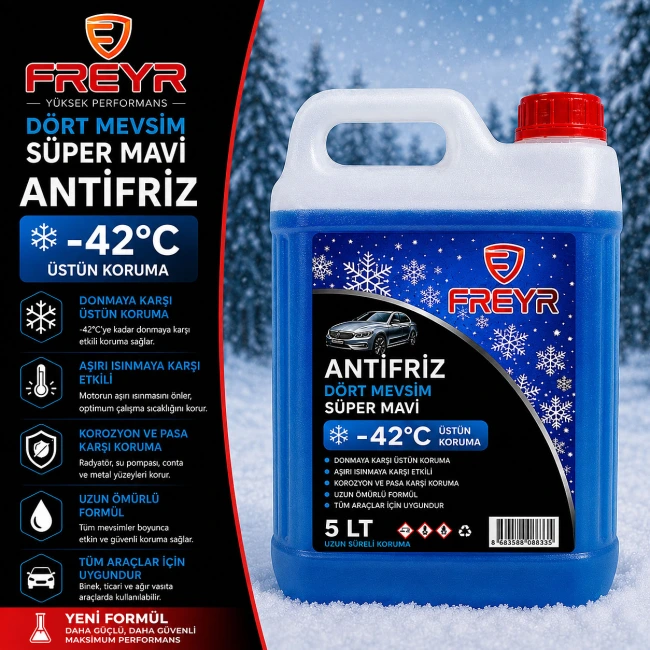 Freyr Dört Mevsim Süper Mavi -42 Derece Antifriz 5 Lt