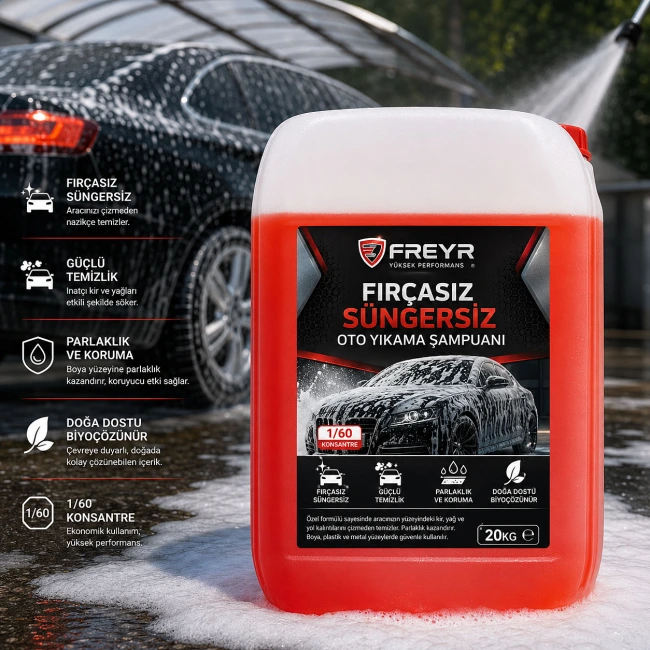 Fırçasız Süngersiz Oto Yıkama Şampuanı 20 Kg (1/60 KONSANTRE)