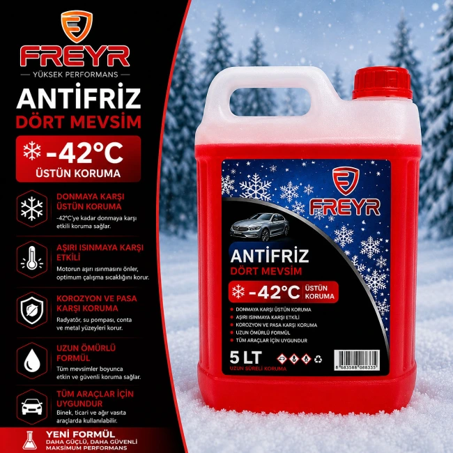 Freyr Dört Mevsim Antifriz -42 Derece Kırmızı 5 Lt