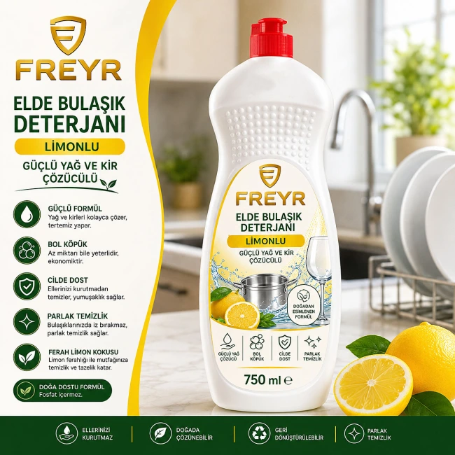 Freyr Elde Bulaşık Deterjanı Limonlu 750 Ml