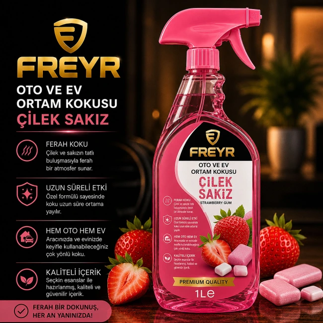 Oto ve Ev Ortam Kokusu Çilek Sakız 1 Litre