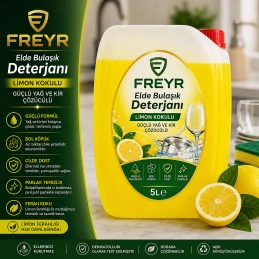 Elde Bulaşık Deterjanı Limon Kokulu Güçlü Yağ ve Kir Çözücülü 5 Lt